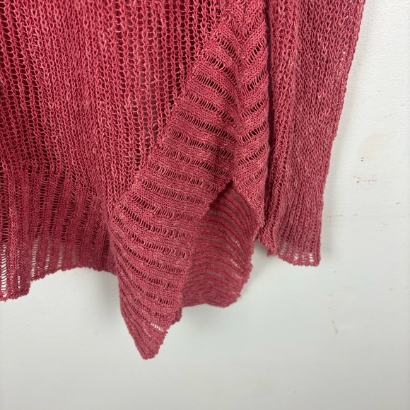 Eileen Fisher knit linen-blend sweater w/V-neck and asymmetrical hem-Woman’s S - Picture 3 of 12